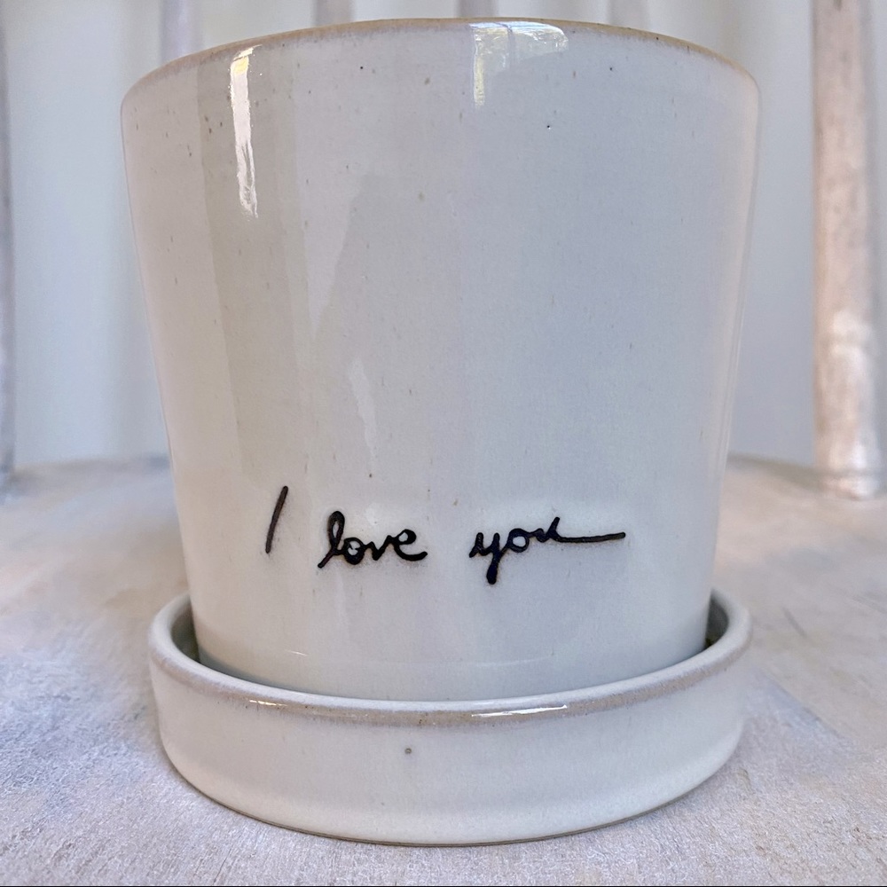 I Love You Hearth & Hand with Magnolia Stoneware Planter Excellent Condition